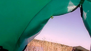 Risky Camping Blowjob Ends With Cum In Mouth - Letty Black