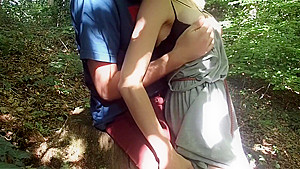 TinyGem - Fucking in the Woods -Public Sex Almost Getting Caught